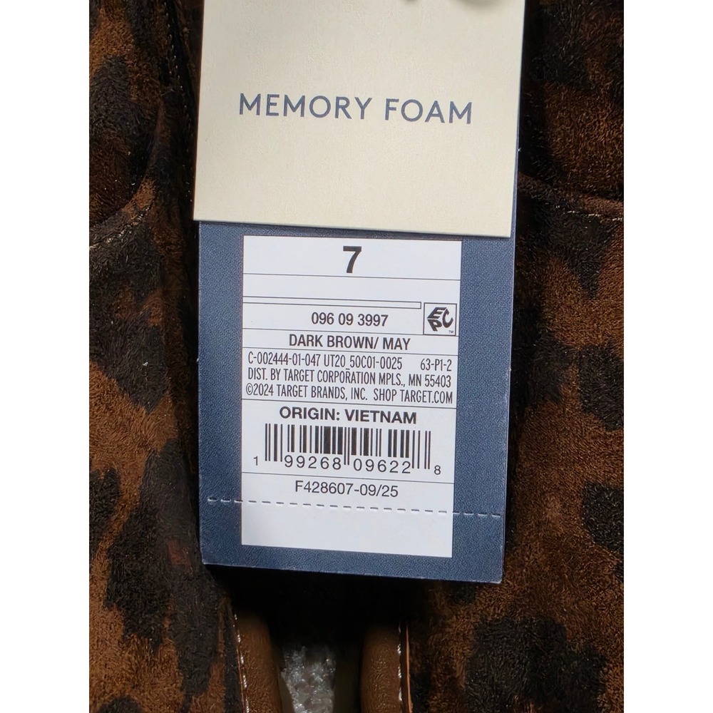 Universal Thread May Leopard Print Ankle Boots Brown Side Zip Memory Foam Size 7 - Picture 2 of 6